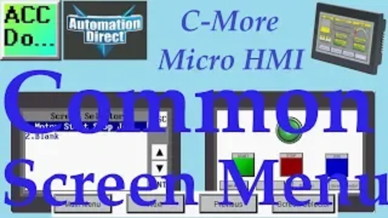 C-More Micro HMI Common Screen Menu