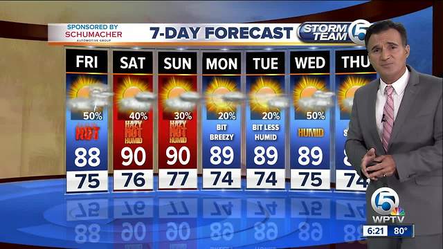Latest Weather Forecast 6 p.m. Thursday