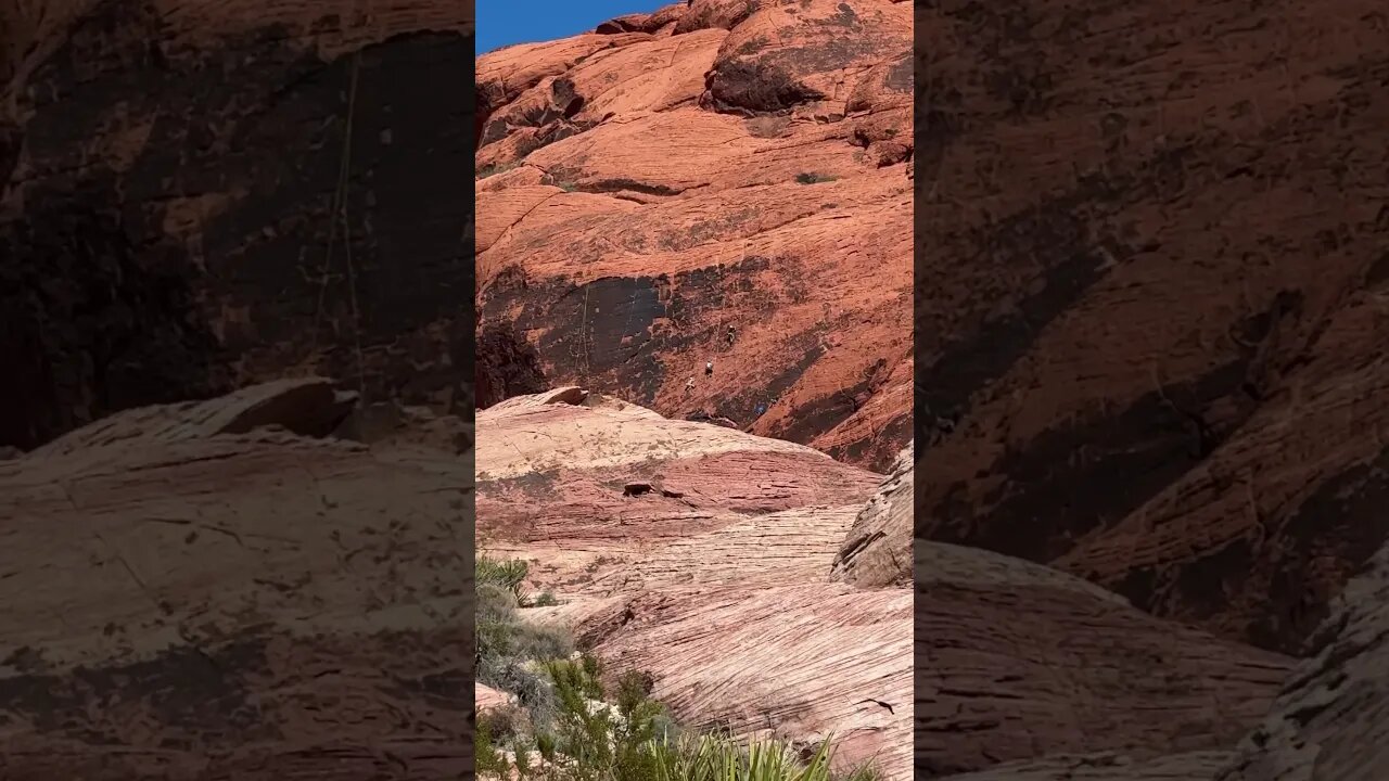 Some folks climbing Red Rock Canyon