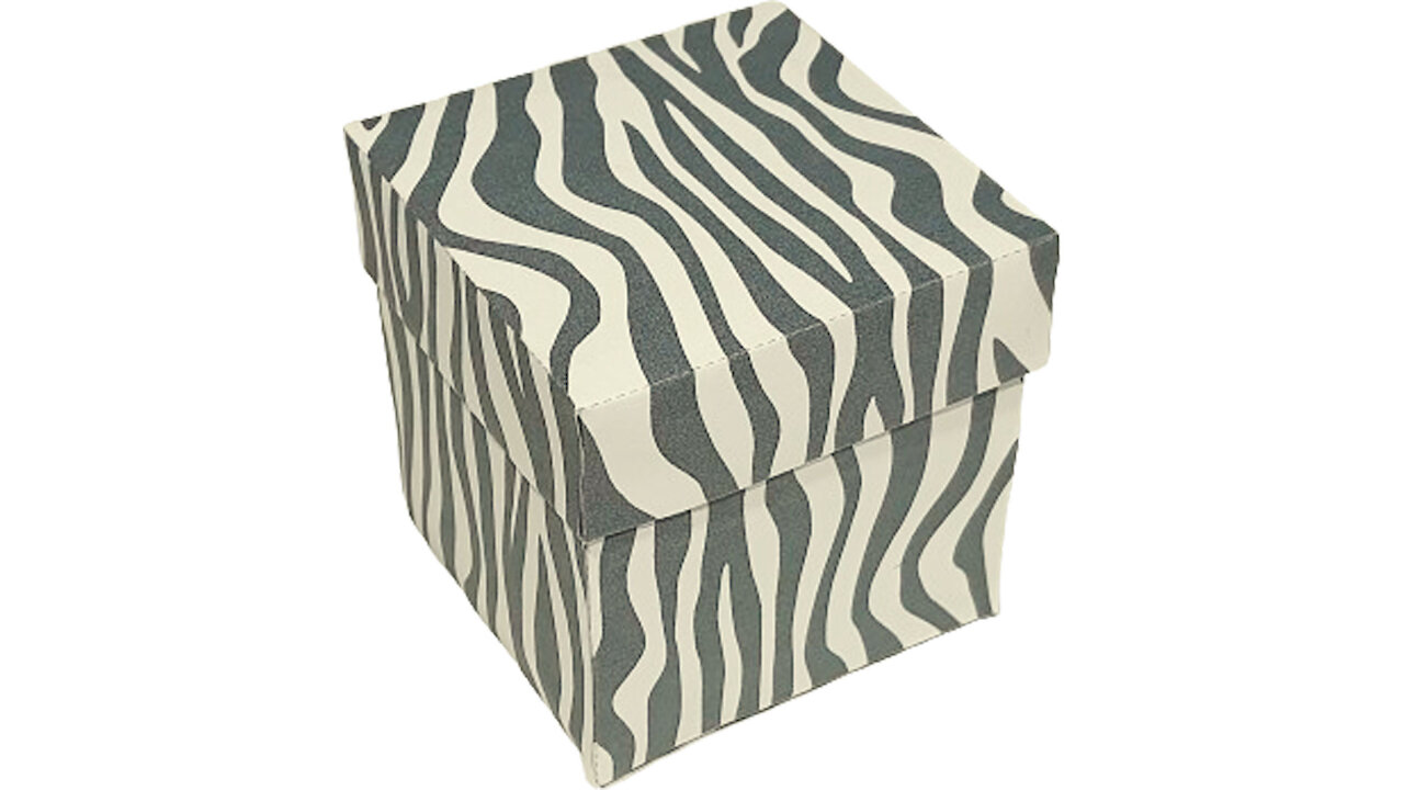 Zebra removable lid box/Caja con tapa extraíble Zebra/Caixa com tampa removível zebra