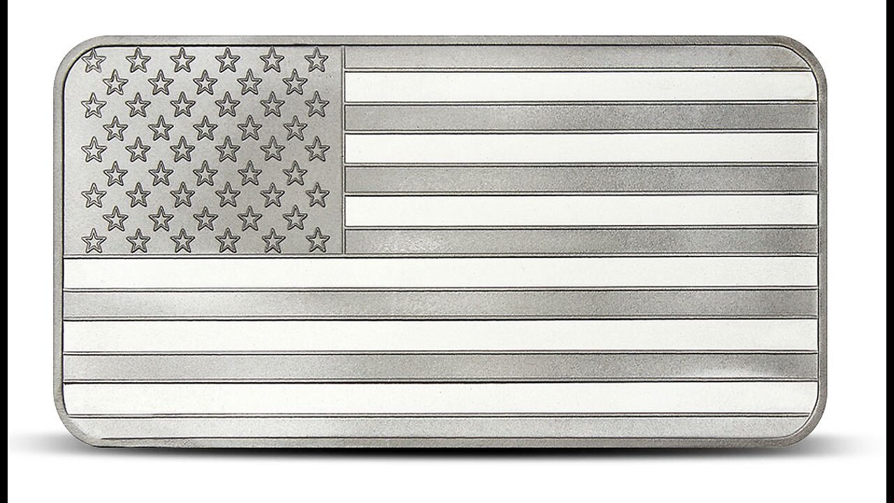 10 oz SilverTowne American Flag Silver Bar (New) #003