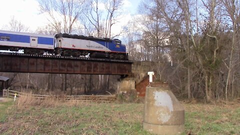 HD: Amtrak Piedmont 74 & 77 in Hillsborough, NC