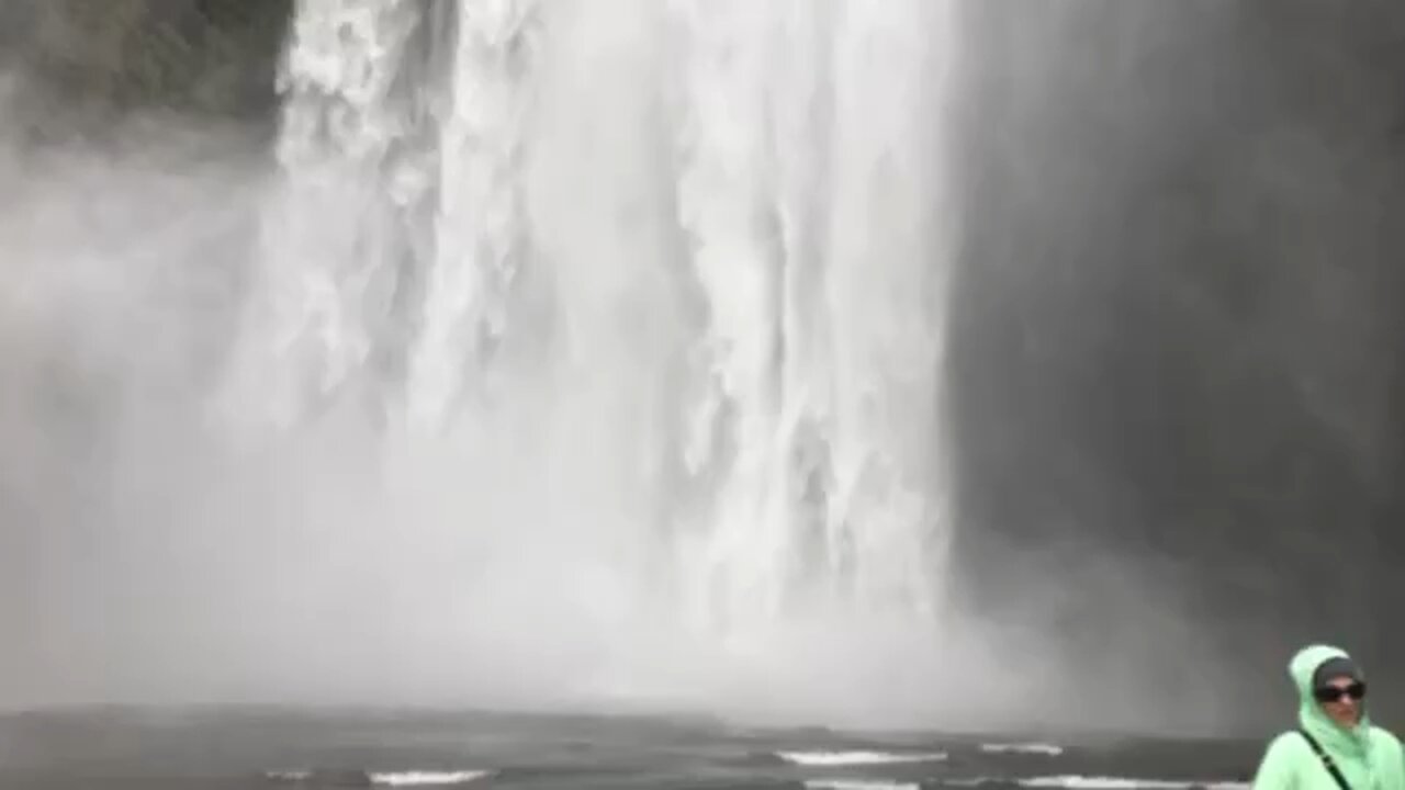 Iceland waterfall Skogafoss. Powerful