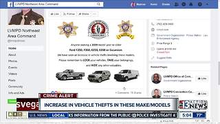 Increase in vehicle thefts in Las Vegas