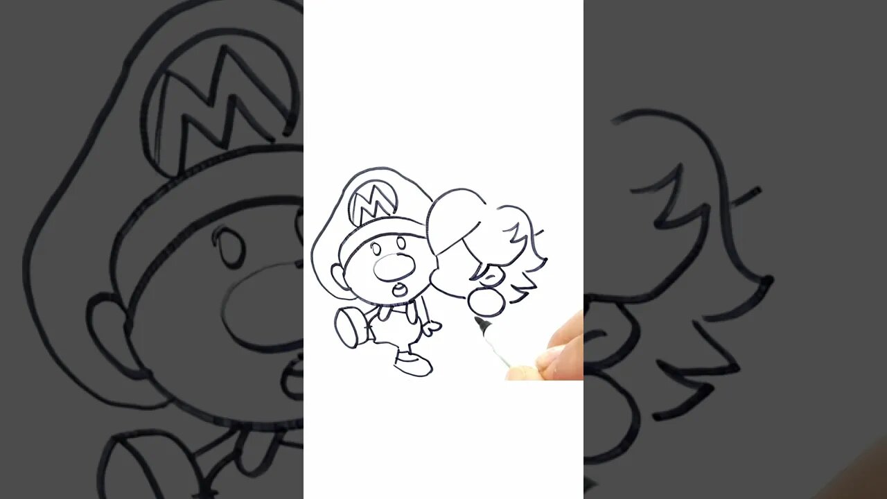 How to Draw and Paint Super Mario and Baby Princess Peach Cute and Cuddly