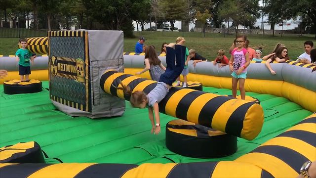 Girl Epically Fails At Inflatable Obstacle Course