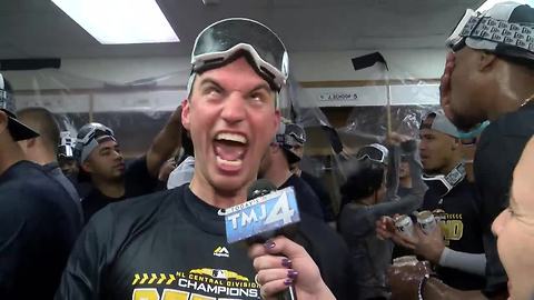 Brent Suter is fired up after Brewers win NL Central crown