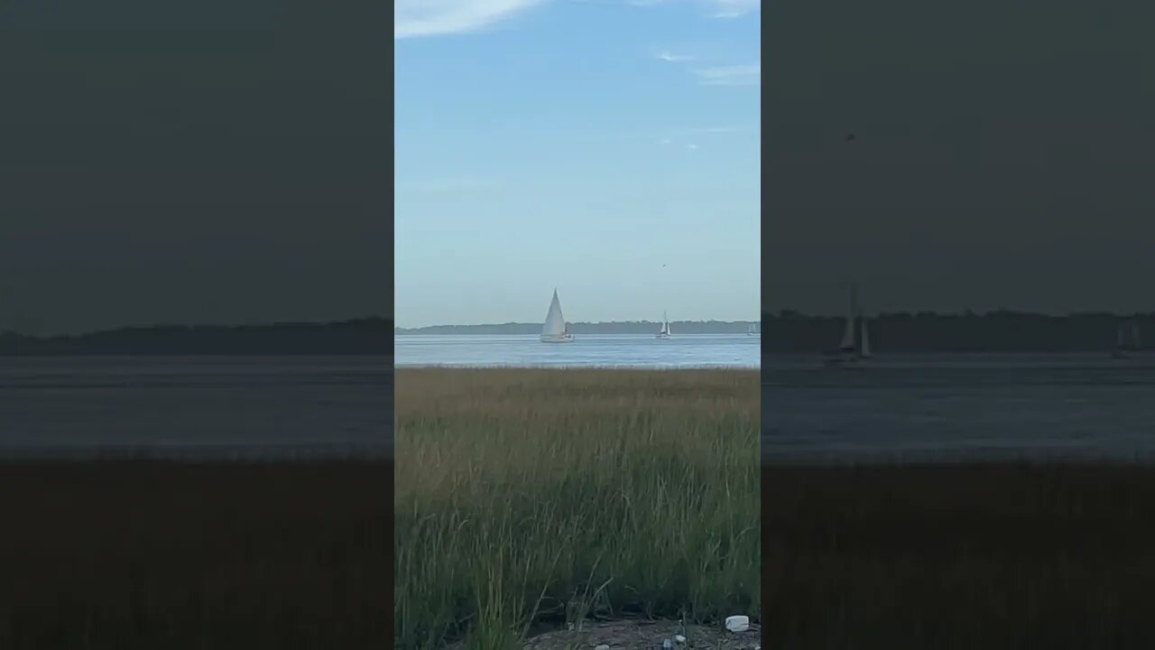 Sailboats out in Charleston Harbor