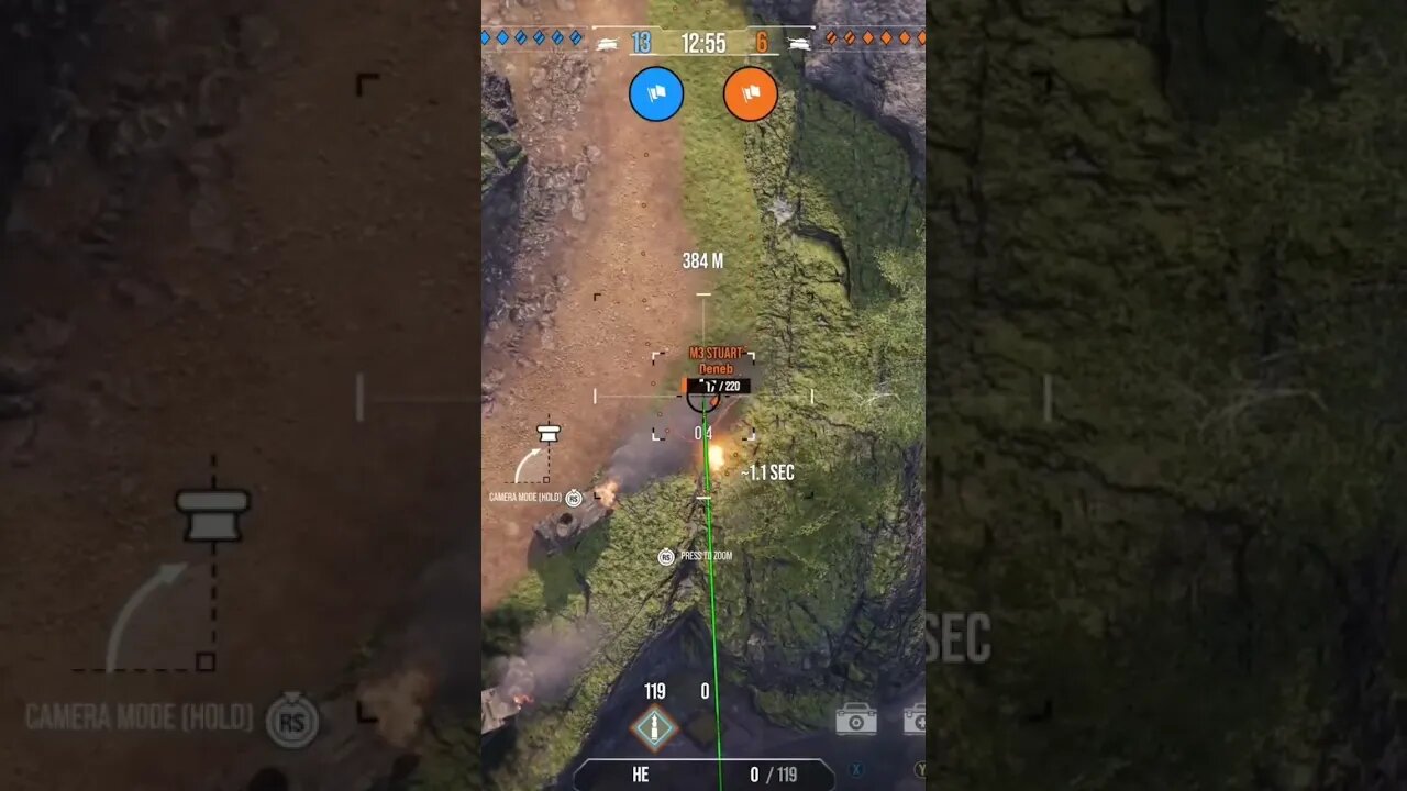 World of Tanks He didn't have much health left, but I got him!