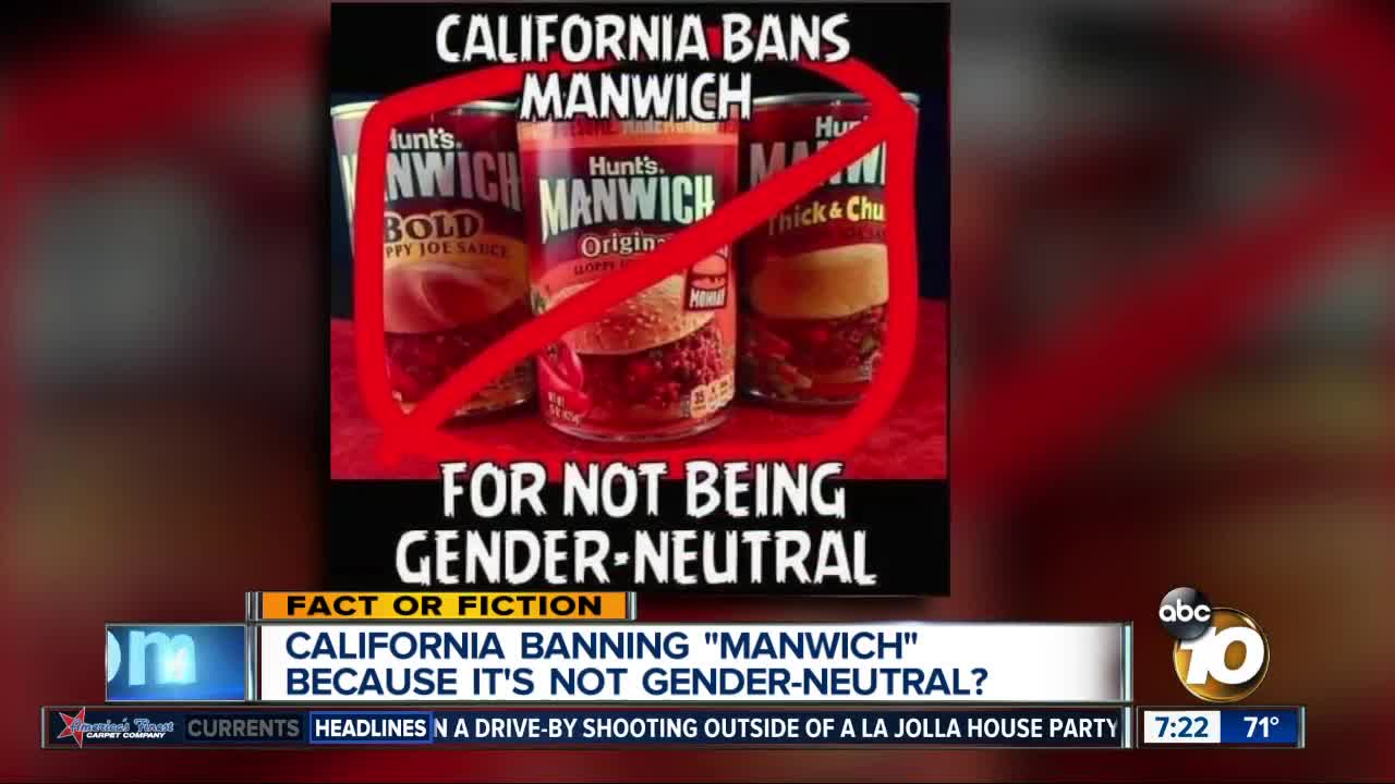 California banning "Manwich" name?