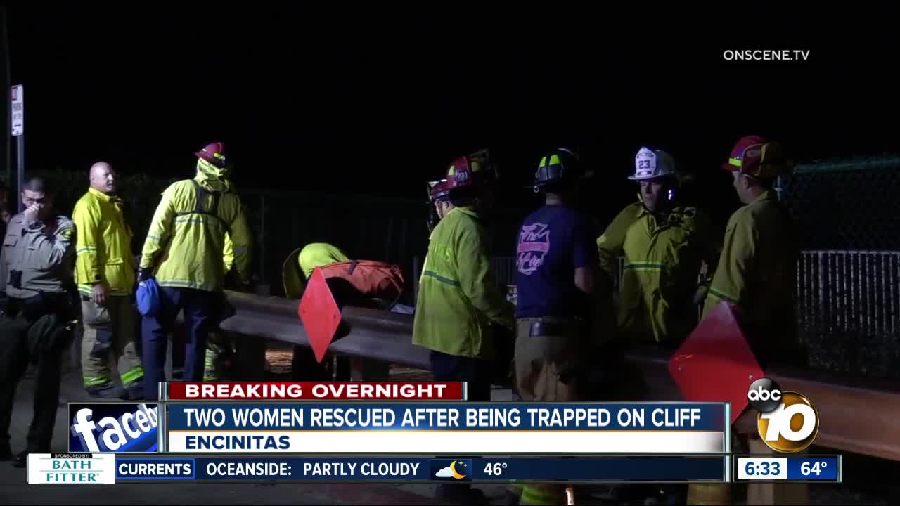 Two women rescued after being trapped on cliff