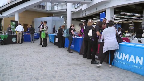 Job fair for high school seniors who want to join work force