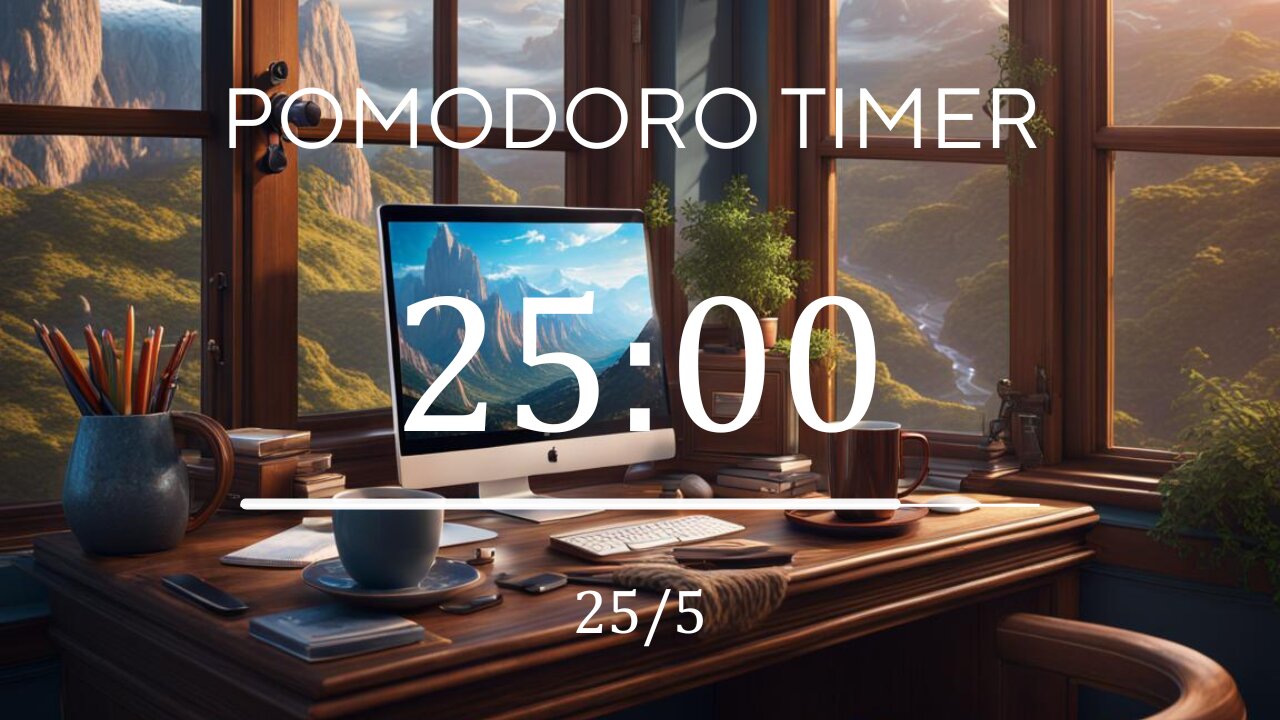 25/5 Pomodoro Timer 🎶 Lofi + Frequency for Relaxing, Studying and Working 🎶