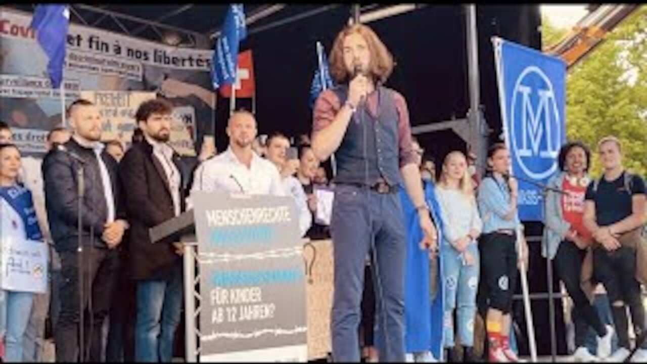 Nicolas A. Rimoldi - Co-Präsident von Mass-Voll - 22.05.2021 - Demo - Neuchâtel/Neuenburg NE