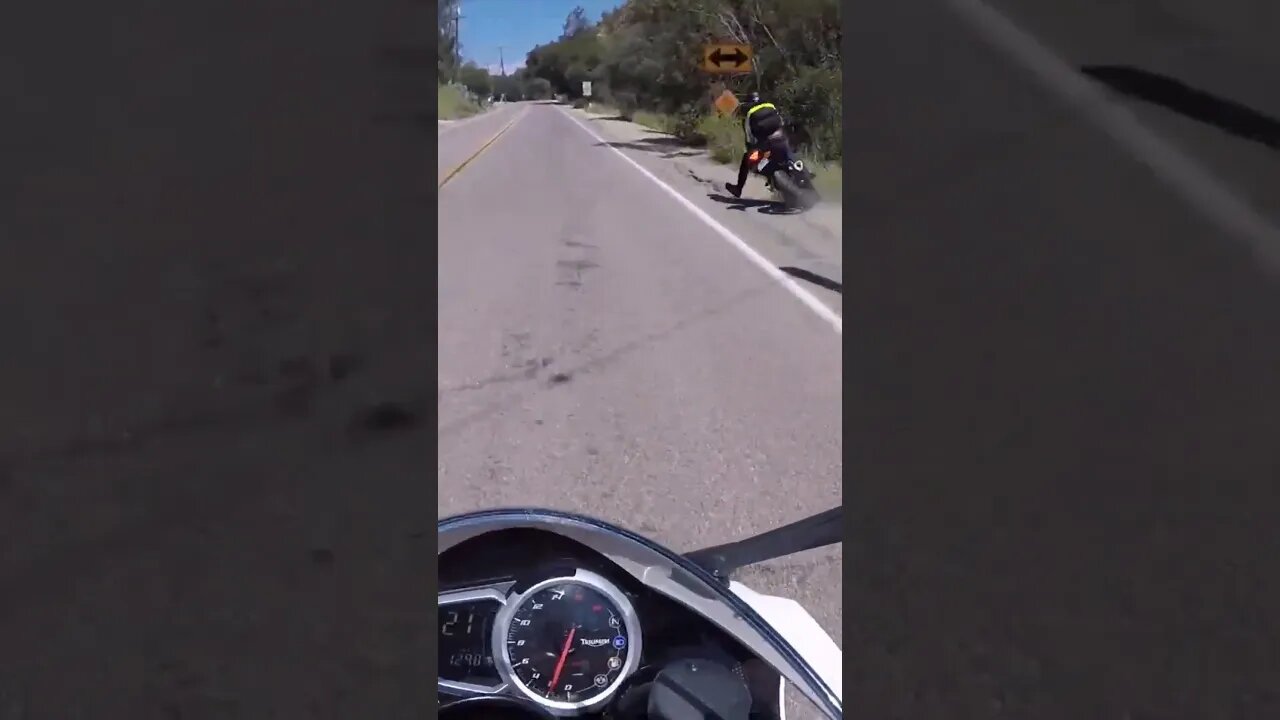 RIDER CRASHES INTO SIGN! #shorts #motorcycle #crash