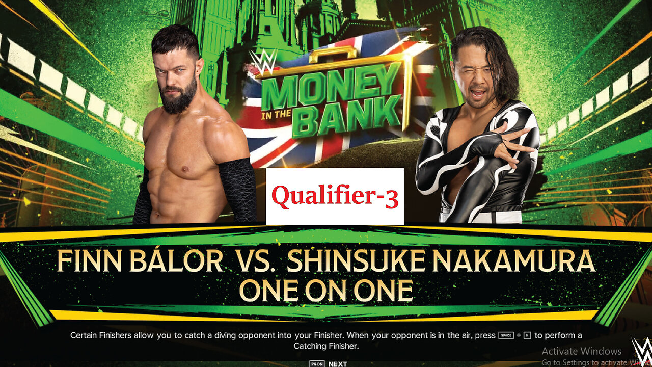 Finn Balor Vs Shinsuke Nakamura , Men's Money In The Bank Qualifier 3 , WWE 2k24 Gaming