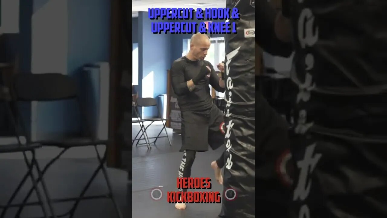 Heroes Training Center | Kickboxing "How To Double Up" Uppercut & Hook & Uppercut & Knee 1 #Shorts