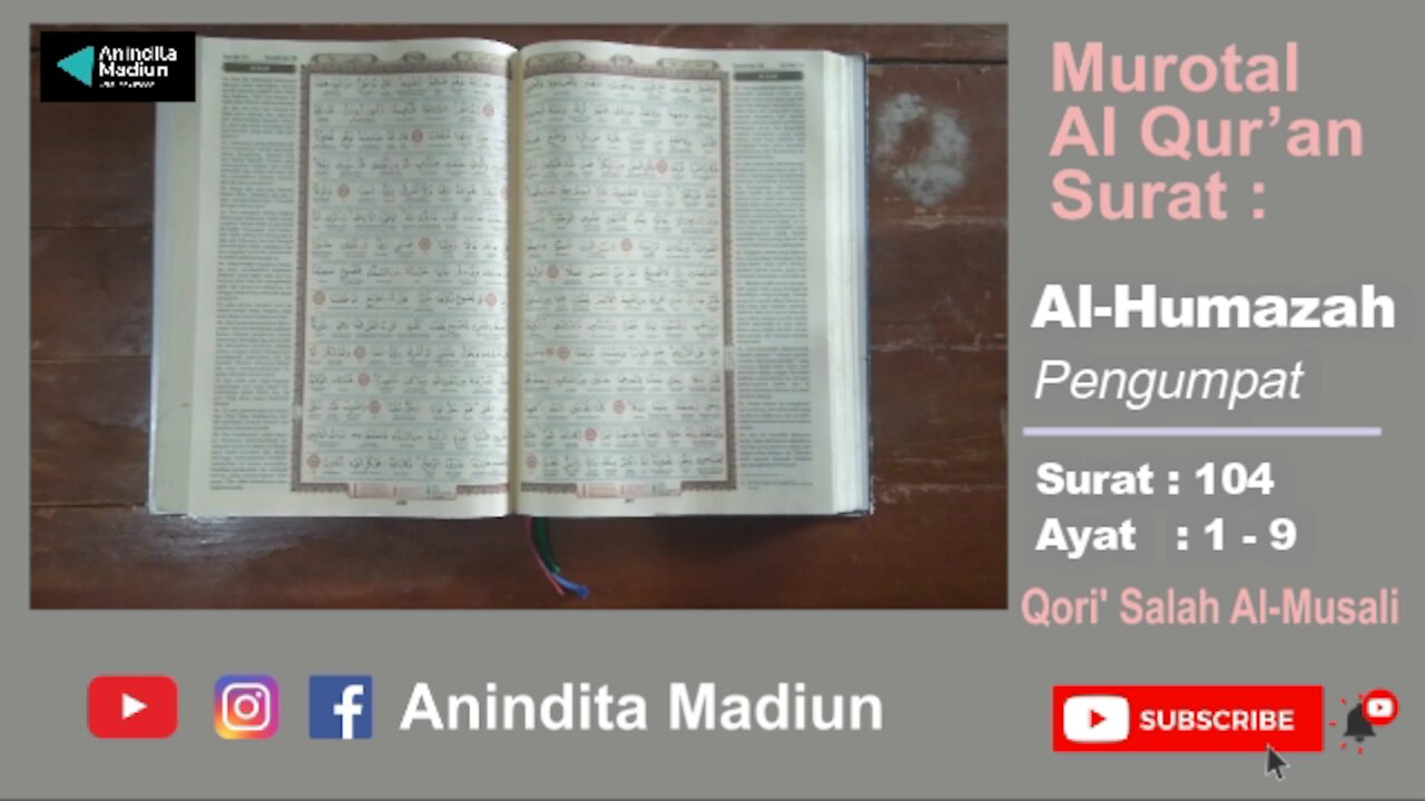 Al-Qur'an Surat 104 Al-Humazah الهُمَزة = Pengumpat | Murotal Al Qur’an | Qori’ Salah Al-Musali