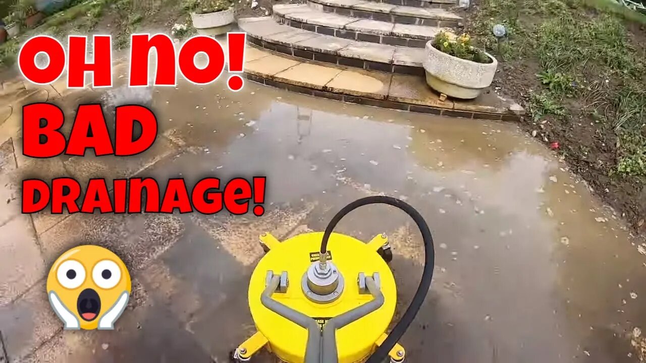 Pressure Washing Then Soft Washing A Patio With *BLACK SPOT* While dealing With *BAD DRAINAGE*