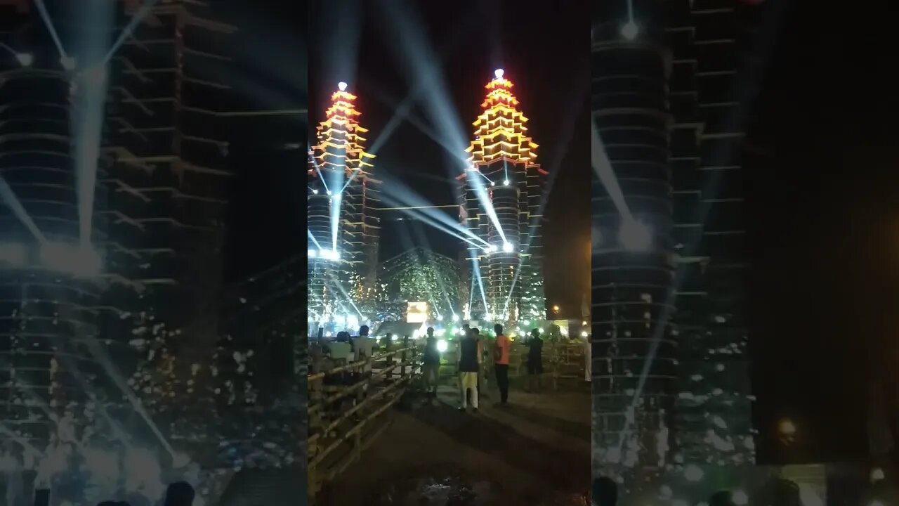 Kalyani Trending Durga Puja Pandal 2022. Trending Twin Tower Kalyani Puja Theme 2022.