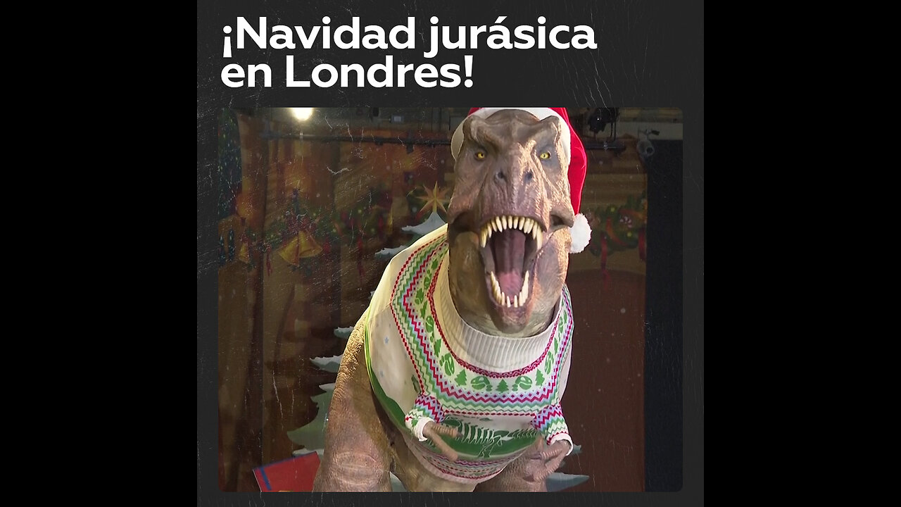 🎄🦖Sorpresa navideña: T-rex da la bienvenida a visitantes de un museo de Londres