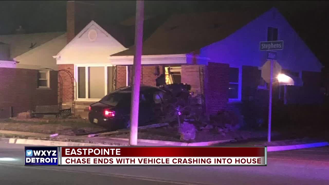 Chase ends with vehicle crashing into house