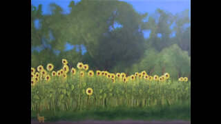 The Making of Sunflowers - Acrylic Painting