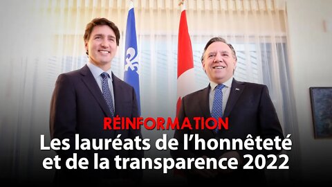 RÉINFORMATION 19/10/2022 LAURÉATS DE LA TRANSPARENCE ET DE L'HONNÊTETÉ 2022