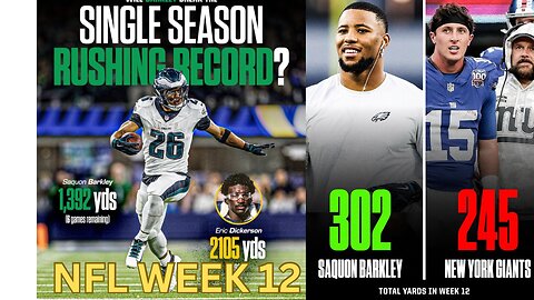 Unscripted Sportscast: Saquon Barkley on a historic pace, Baker Cutlets Mayfield, NFL WEEK 12
