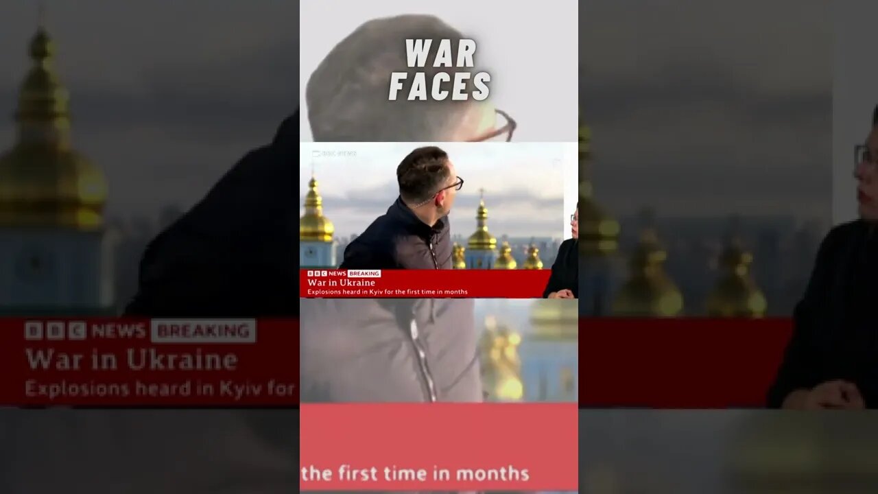 Missile strikes hit Kyiv during a BBC live stream #shorts