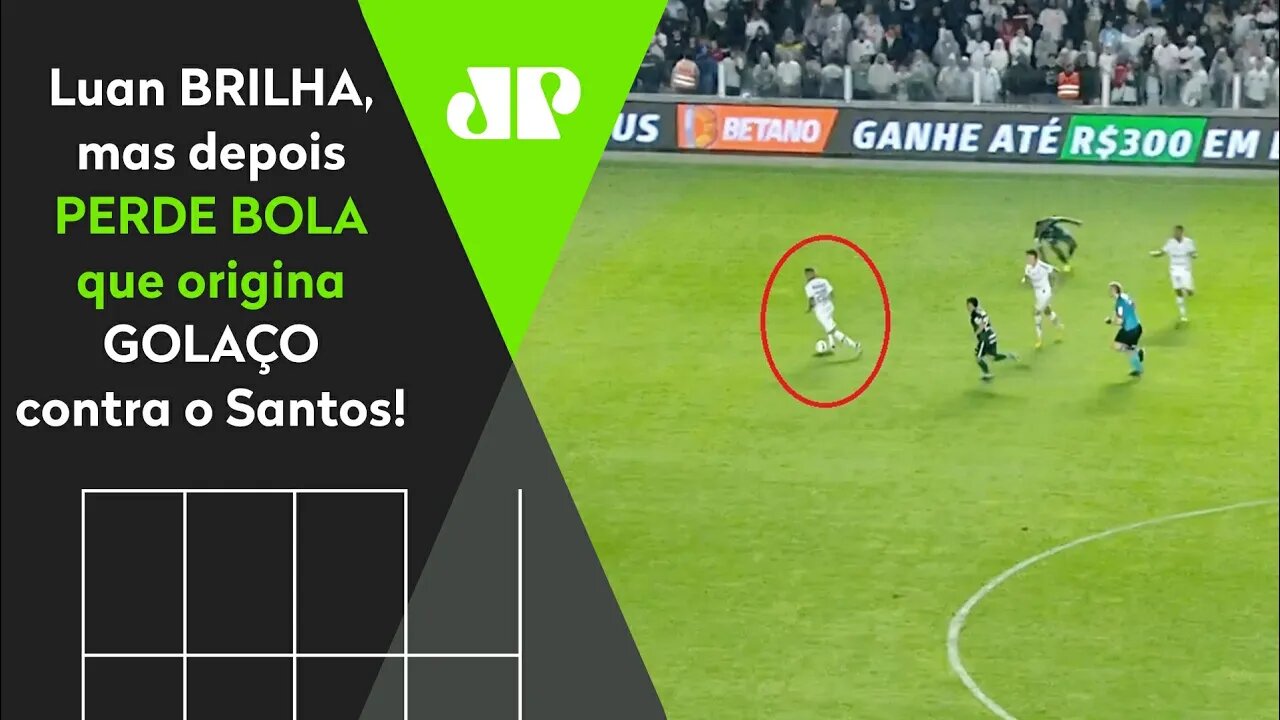 AÍ NÃO! Luan dá LINDA ASSISTÊNCIA, mas depois PERDE BOLA que origina GOLAÇO do Goiás contra o Santos