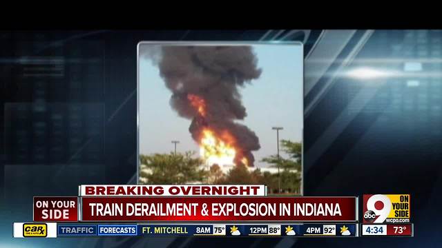 Indiana train derailment, fire forces mandatory evacuations