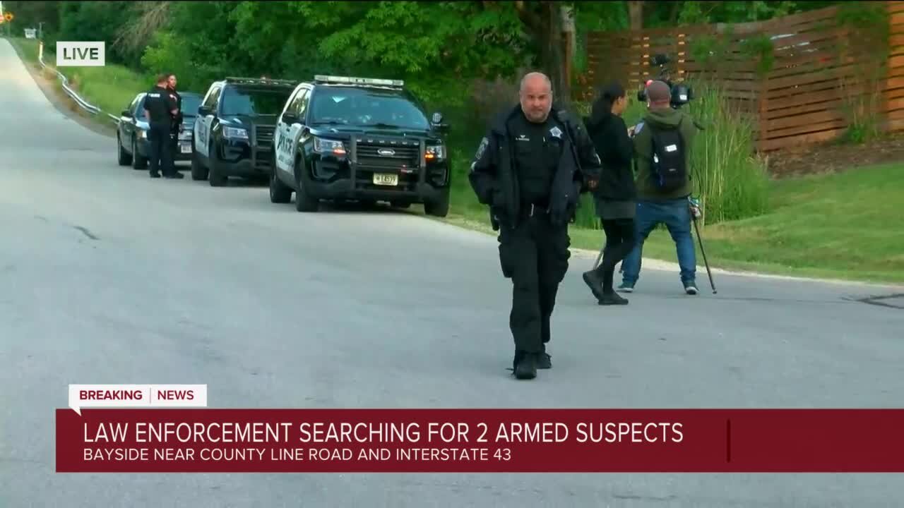 Residents asked to shelter in place as police search for 2 suspects near County Line Road and I-43