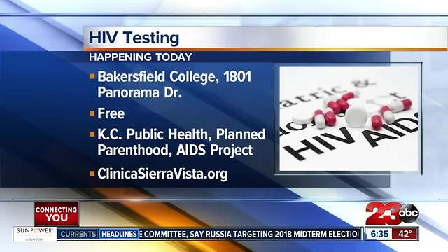 Free HIV testing at Bakersfield College on Wednesday