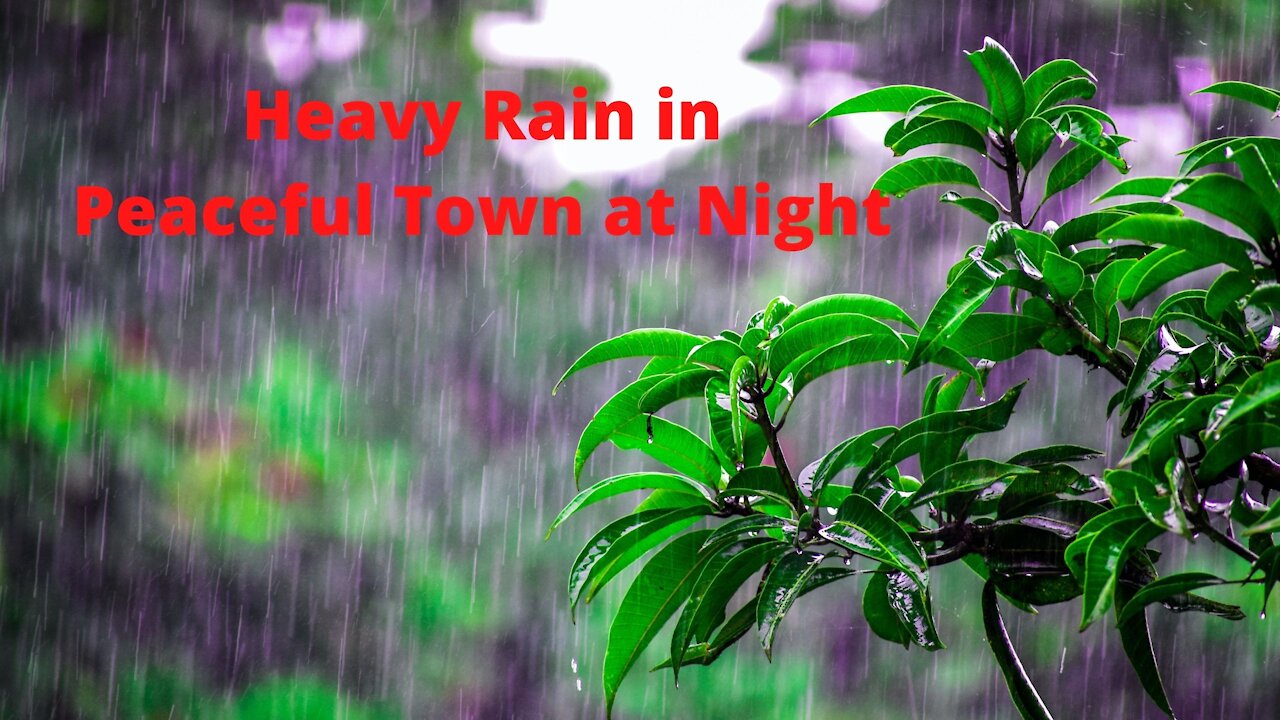 Heavy Rain in Peaceful Town at Night - Rain Sounds for Sleeping