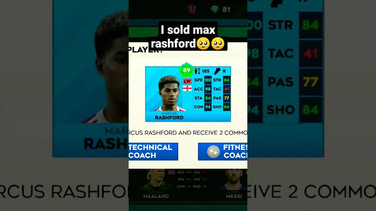 DLS 23 DREAM LEAGUE SOCCER I SOLD MAX RASHFORD #dls23 #haaland #messi #fifa23