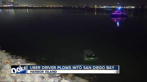 Uber driver speeds off road and into San Diego Bay