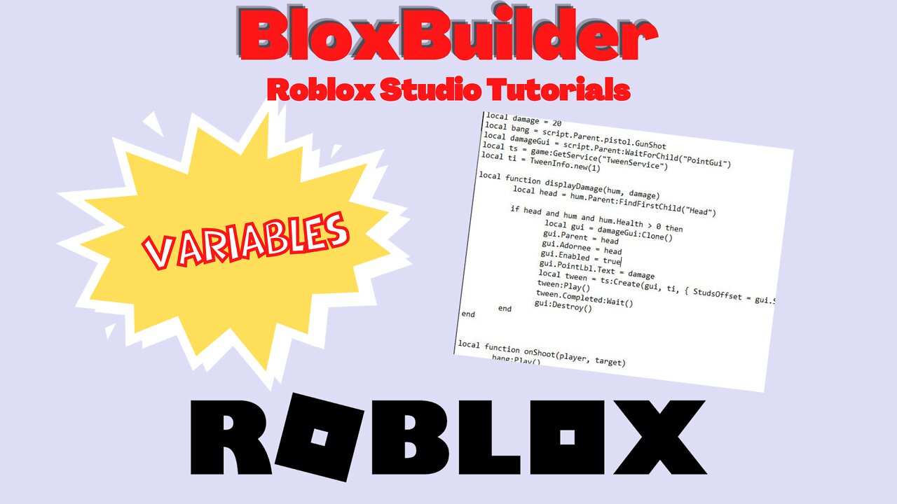 Scripting 101: Variables | Roblox Studio | 2022