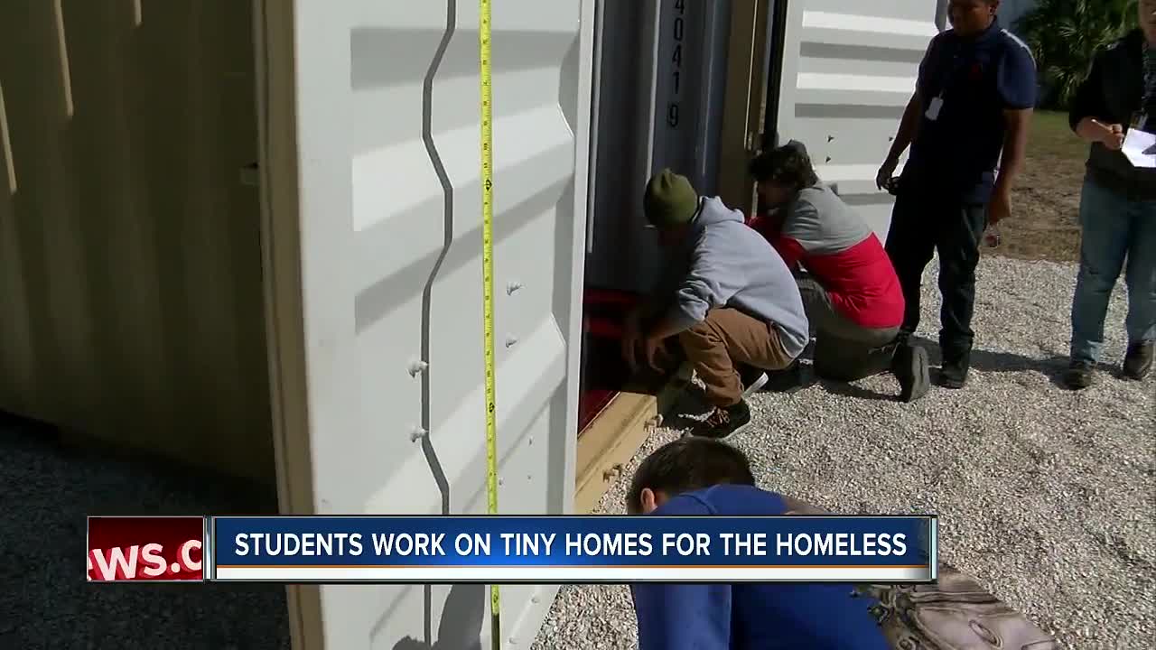 Bayshore HS students build container homes for homeless