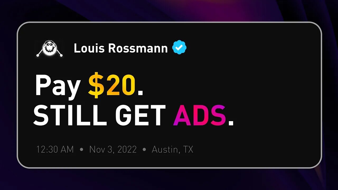 Rambling thoughts on the $20 blue twitter checkmark
