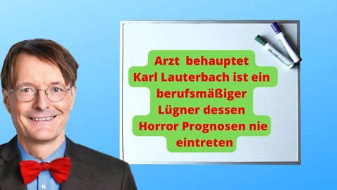 Berufsmäßiger Lügner dessen üble Szenarien nie eintreten! Arzt rechnet mit Lauterbach gnadenlos ab!