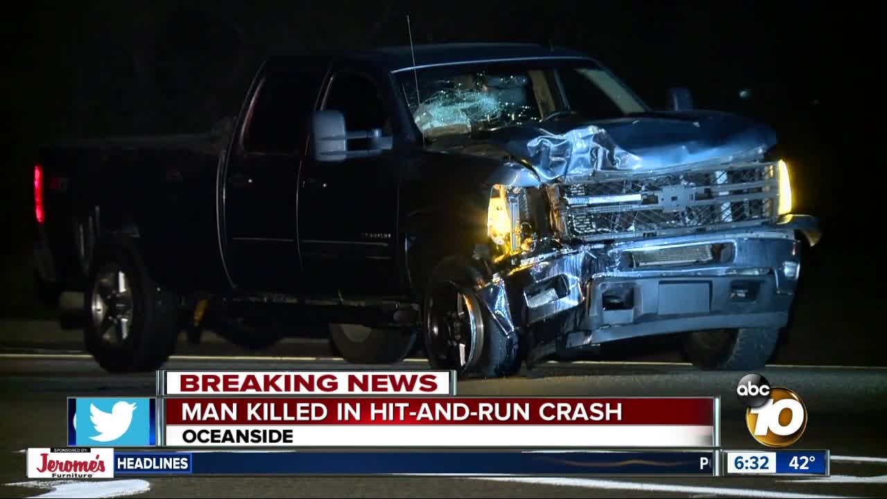 Man dies in hit-and-run crash in Oceanside
