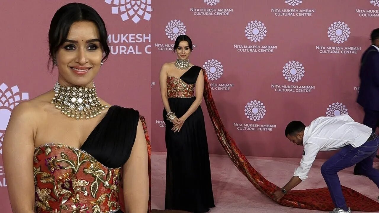 Shraddha Kapoor Look Stunning In Indian Outfit At Nita Mukesh Ambani Cultural Centre Launch - NMACC