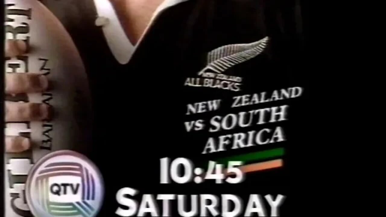 Promo - Rugby: New Zealand vs South Africa - QTV (August 1992)