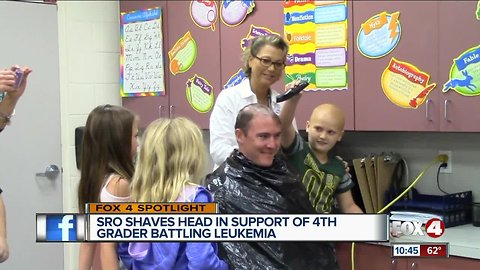 SRO officer shaves his head in support of Cape Coral student