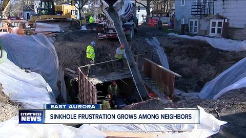 Sinkhole frustration grows among neighbors in East Aurora