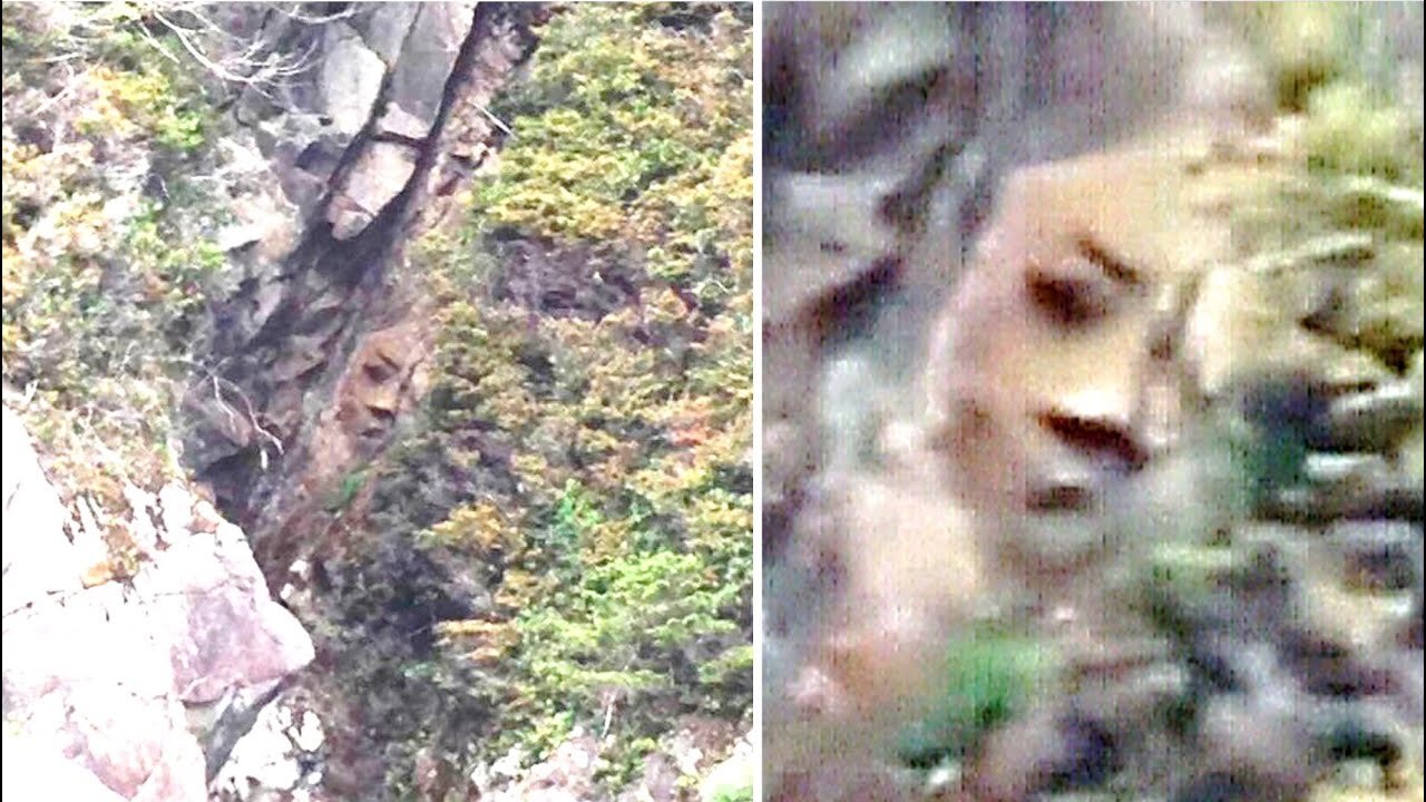 This Man Accidentally Discovered This Massive Carved Face Inside An Old Cliff In This National Park