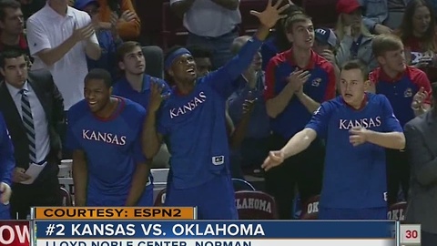 #2 Kansas hands Oklahoma 7th straight loss, 81-70