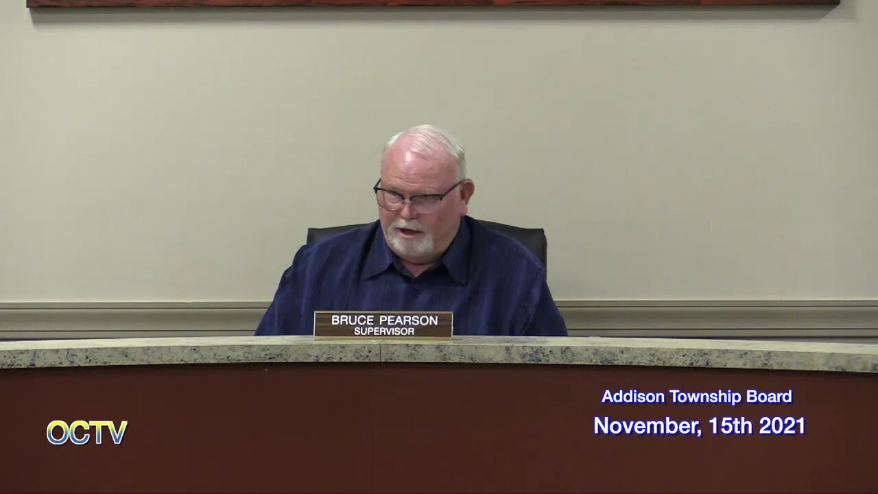 Addison TownShip Meeting 11/15/21