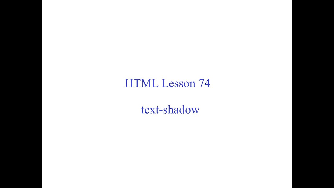 HTML Lesson 74